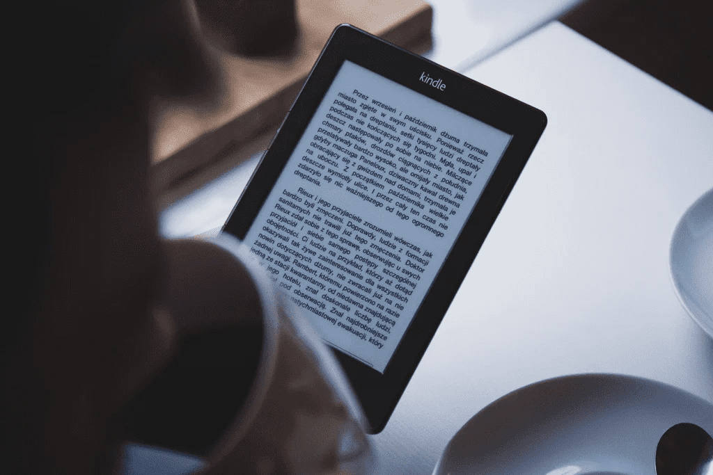 Kindle displaying text in black and white.